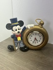 Disney Seiko Vintage Mickey Mouse Mantle Clock Pocket Watch Porcelain Japan picture