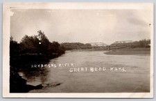 Arkansas River Bridge Great Bend Kansas KS RPPC Postcard c1910s picture