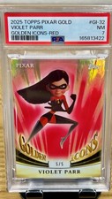 2025 Topps Pixar Gold Violet Parr Golden Icons - Red 5/5 Omega PSA 7 picture