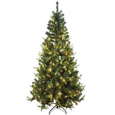 Kurt Adler 7-Foot Pre-Lit Sierra Green Tree PVC and PE Christmas Tree picture