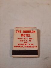 Vtg the johnson motel windom mn Minnesota matchbook full .advertising. aaa picture