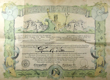 WWII US Navy Shellback Certificate Equator Crossing Merchant Marines 1930-40s picture
