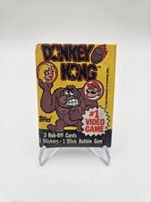 Vtg 1982 Pack of Topps Donkey Kong Rub Off Cards Stickers & Bubble Gum NOS picture