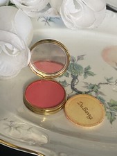VINTAGE DU BARRY COLLECTIBLE CHEEK ROUGE BLUSH GOLD METAL  COMPACT BLOOM  NEW picture
