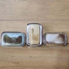 Antique Glass Souvenir Paperweights Lot 3 Crawford Notch NH St Pauls Church 1900 picture