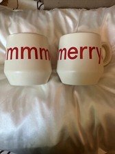 Chick-fil-A Coffee 2023 Christmas Mugs Large mmmmerry Stoneware Cup Lot 2 EUC picture