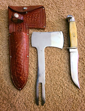 Vintage 1930s Western Boulder Colo Knife Hatchet Combo Set BX Pearl Pat 1967479 picture