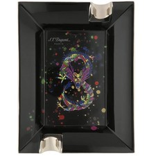 S.T. Dupont Ashtray Dragon Black Porcelain Emblematic with Confetti Cloud 006487 picture