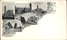 Los Angeles California CA Multi View c1890s 3.75x6 Pioneer Mail Card bhn picture