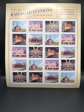2023 USPS Railroad Stations Forever Stamp Sheet of 20 Collectible Stamps picture