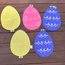 VTG The Beistle Co. Easter Egg Die Cuts Wall Decor Set of 5 Blue Pink Yellow 14