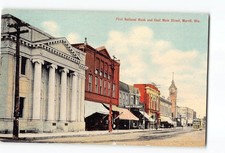 Merrill Wisconsin WI Postcard 1907-1915 First National Bank And East Main Street picture