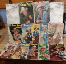 12 Vntg 1950's Dell GENE AUTRY Wild West Comic Lot - Cowboy Photo Cover picture