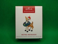 Hallmark Keepsake Miniature Mini Ornament Retro Reindeer BRAND NEW LOOK picture