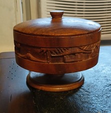 Vintage Hand Carved Monkey Pod Made In Phillipines 5
