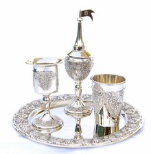New Havdalah Set Shabbat Kodesh Judaica Nickel Grape Design israel picture