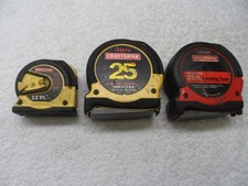 Craftsman USA Heavy Duty Locking Tape Measure Lot, 12 ft 25 ft 25 ft USA - 3 pcs picture