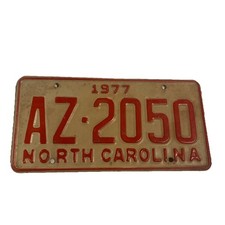 Vintage North Carlina License Plate AZ-2050 picture