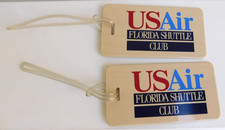 USAir US Airlines Airways Florida Shuttle Club Suitcase Name Luggage Tag Vintage picture