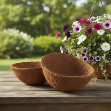 Durable 2-Pack 10 Inch Round Coconut Coir Liners for Beautiful Flower Displays picture