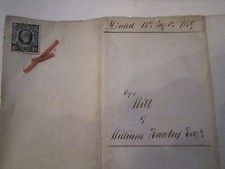 1859 LAST WILL & TESTAMENT DOCUMENT - VINTAGE STAMP - 9 PAGES - 16