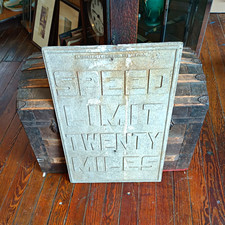 Rare Antique Cast Aluminum Traffic SPEED LIMIT 20 MILES Sign J Horni Newark NJ picture