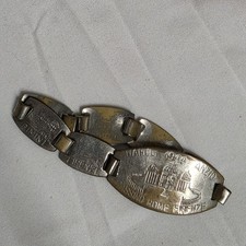 VINTAGE WWII ITALIAN CAMPAIGN 1944 TRENCH ART COMBAT SOUVENIR BRACELET Framed picture