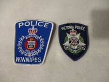 Lot Of 2 Vintage Canadian Winnipeg & Victoria Police Patches  USA picture