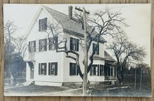 VTG 1917 RPPC White Clapboard House Home American Flag AZO Real Photo UNPOSTED picture
