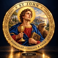 Saint John  Apostle Commemorative Coin Catholic Christian Saint Religious Gift picture