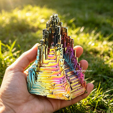 AAAA Grade Natural Rainbow Titanium Aura Bismuth Quartz Cluster Raw Mineral Deco picture