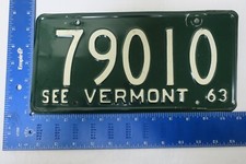 1963 63 VERMONT VT LICENSE PLATE TAG #79010 picture