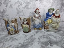 Vintage Japan/Occupied Porcelain Figurines/Bud Vase Lot of 4 Victorian Style picture