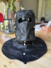 Vintage Soviet Leather Navy/ Naval  Protective Hood Mask, Cyclops,  Black, USSR picture