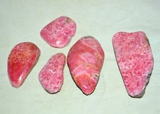 5 pcs lot Big Gemmy Rhodochrosite palm stone from Argentina * deep red A+ picture