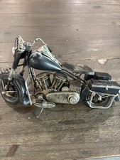 Vintage All Metal 1950's HD Style Motorcycle Folk Art 14” Long Replica picture