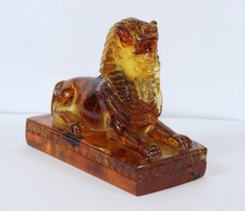 RARE ANCIENT EGYPTIAN ANTIQUE SPHINX Statue Amber Stone Egypt History (A+) picture