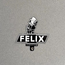 VINTAGE 1958 FELIX CHEVROLET PLATE TOPPER PORCELAIN SIGN CAR GAS MOTORCYCLE OIL picture