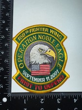 Operation Noble Eagle USAF 158th Fighter Wing 09-11-01 Obsolete Patch picture