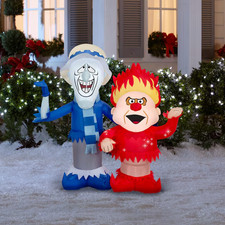 4 FT HEAT & SNOW MISER BROTHERS YEAR WITHOUT SANTA CLAUS INFLATABLE picture