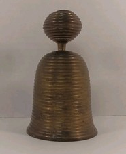 Vintage Brass Bell With Rare Unique Ribbed Design 5.5