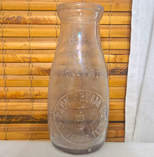 Vintage Clear Embossed  Milk Bottle 