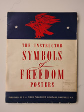 Instructor Symbols of Freedom Posters 1942 WWII Homefront Patriotic FA Owen Pub picture