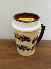 Vtg Thermo Antique Car Themed 22oz. Travel Mug / Lid Whirley Industries USA  picture