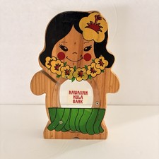 VTG Wooden Hawaiian Hula Bank picture