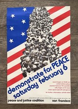 Vintage 1971 Anti Vietnam War San Francisco Demonstration March for Peace Poster picture