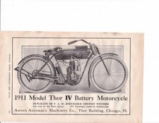 1911 Thor IV Battery Motorcycle & 1911 Yale Motorcycle Ad Chicago Show picture