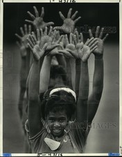 1984 Press Photo Yolanda Doucette, cheerleader at John Kennedy High School picture
