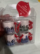 New 2003 Starbucks City Mug Ornament Set New York/Seattle/Chicago/San Francisco picture