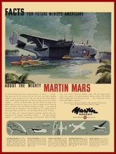 1946 Martin Aircraft Mars Seaplane New Metal Sign: Large Size - 12 x 16